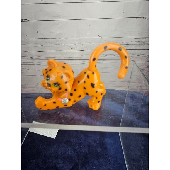 1993 Kenner Littlest Pet Shop Cheetah Cat Figure Toy Orange Original Authentic V - Picture 4 of 8